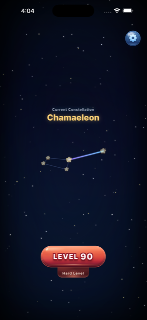 A real constellation lighting up after clearing a level
